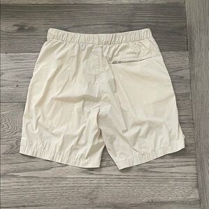 Cream Elastic Waist Shorts